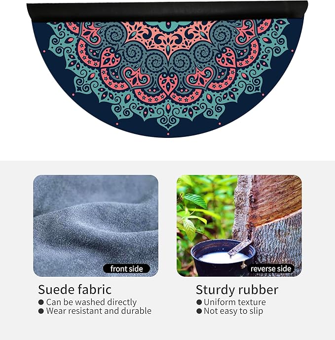 nuveti Large Meditation Mat Round Yoga Mat Pilates Yoga Mat 3.5mm Thick Natural Tree Rubber Base Non Slip, Extra Thick Grip. Thicker, Longer, and Wider for More Comfort and Support(55''x55'')