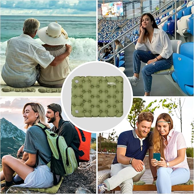 EULANT Lightweight Inflatable Seat Cushion Waterproof Air Cushion,Portable Travel Cushion Suitable for Camping Hiking Climbing Bleacher, Home and Office