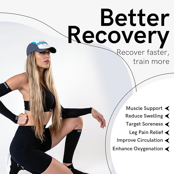 Zensah Running Leg Compression Sleeves - Shin Splint, Calf Compression Sleeve Men and Women