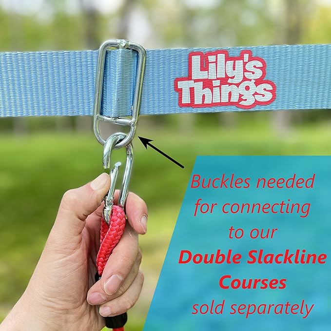 Lily's Things Climbing Rope for Kids | Ninja Warrior Accessories for Slackline Obstacle Course | Attach to Most Home Playground Equipment Sets | Ninja Slackline Accessories | 6Ft Long | 5 Foot Holds