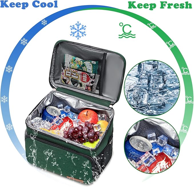 TuErcao Insulated Cooler Bag 6/24 Can Collapsible Leakproof Soft Sided Cooler for Car, Portable Foldable Small Ice Chest for Beach Camping Picnic Travel, 5/15qt Lunch Box for Men Work