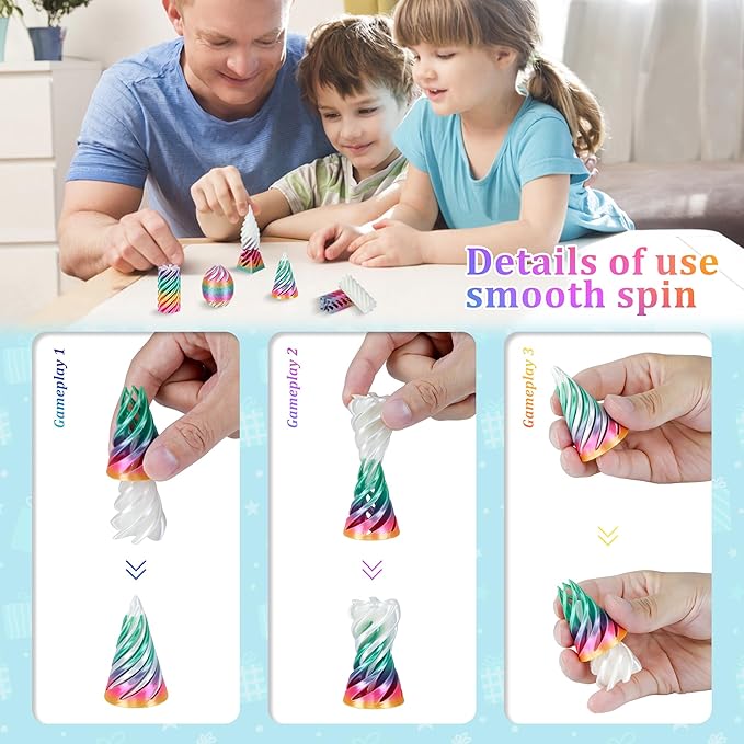 5 Pack Impossible Cone, Spiral Cone Passthrough Sculpture 3D Printed Fidget Toys, 3D Printed Pyramid Fidget Toys for Kids Adults - Stress Relief Desk Toy, Impossible Spiral Decoration for Desk (5)