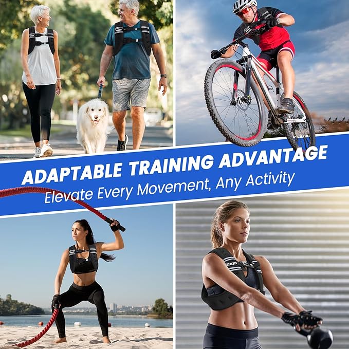 Weighted Vest Woman, 6/8/12/16/20/25/30 LB Womens Weight Vest for Walking, Strength Training Body Plus Weight Vests for Female Men, Reflective Stripe Fitness Vest for Workout Running Jogging