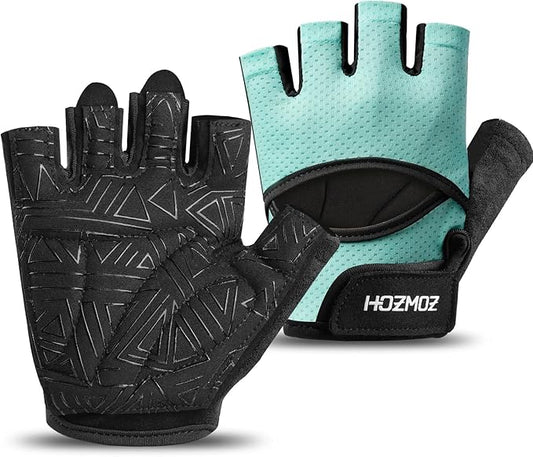 Ventilated Weight Lifting Gloves, Thick Padded Workout Gym Gloves with Full Palm Protection & Grip & Shock Absorption for Women & Men's Fitness Exercise Training