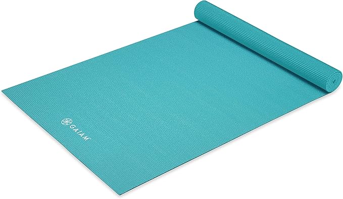 Gaiam Yoga Mat - Premium 5mm Solid Thick Non Slip Exercise & Fitness Mat for All Types of Yoga, Pilates & Floor Workouts (68" x 24" x 5mm)