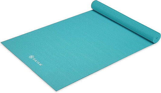 Gaiam Yoga Mat - Premium 5mm Solid Thick Non Slip Exercise & Fitness Mat for All Types of Yoga, Pilates & Floor Workouts (68" x 24" x 5mm)