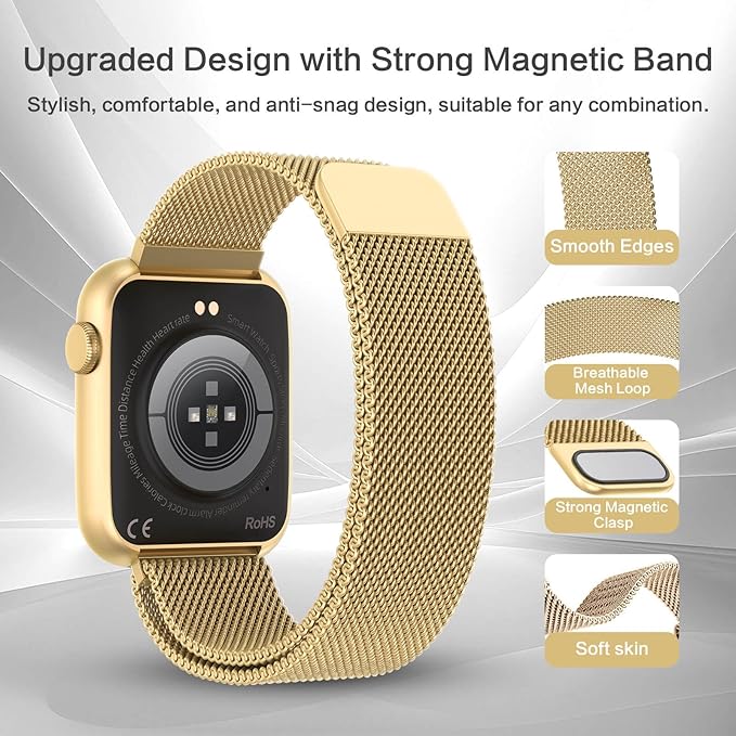 2025 Smart Watches for Women Men Blood Pressure, 1.9"AMOLED Display,AI Watch Face/Da GPT AI/AI Voice, 24/7 Heart Rate Stress Sleep Monitor, IP68 Waterproof, 123 Sports Fitness Tracker for Android iOS