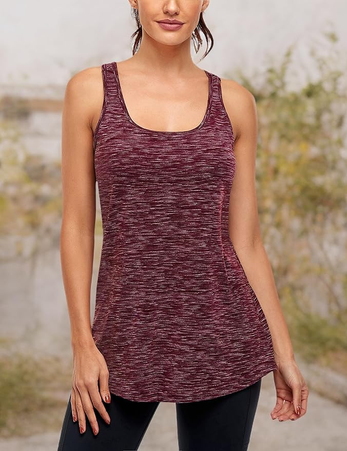 Cestyle Womens Tank Tops with Built in Bras Racerback Yoga Workout Sports Activewear