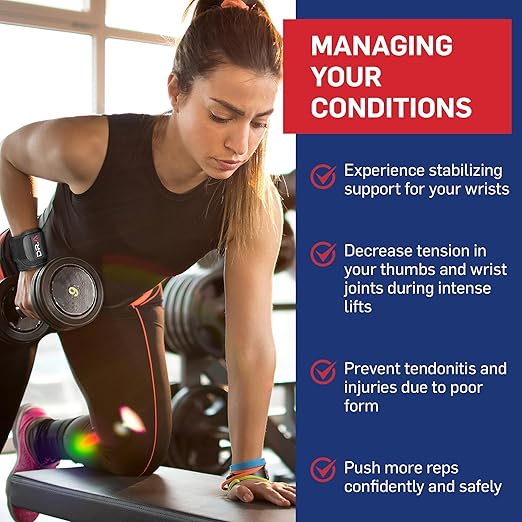 Dr. Arthritis Doctor Developed Wrist Brace, Wrist Wraps for Tendonitis, Hand Support, Ideal for Fitness, Weightlifting