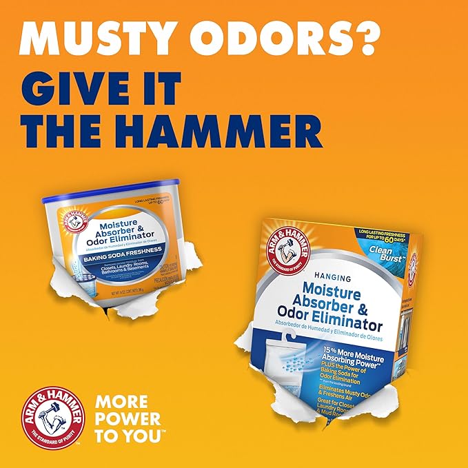 Arm & Hammer Fragrance Free Refillable Moisture Absorber and Odor Eliminator 14 oz. Tub