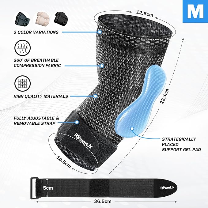 POWERLIX Elbow Brace Compression Support - Elbow Sleeve for Tendonitis, Tennis Elbow and Golfer's Elbow Treatment, Arthritis, Fitness, Weightlifting and More - Elbow Pain Relief 2025