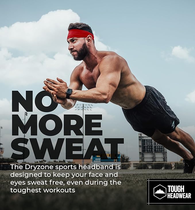 Tough Headwear Sport Headbands for Men - Workout Headbands for Women - Running Headband -Tennis Athletic Sweatband