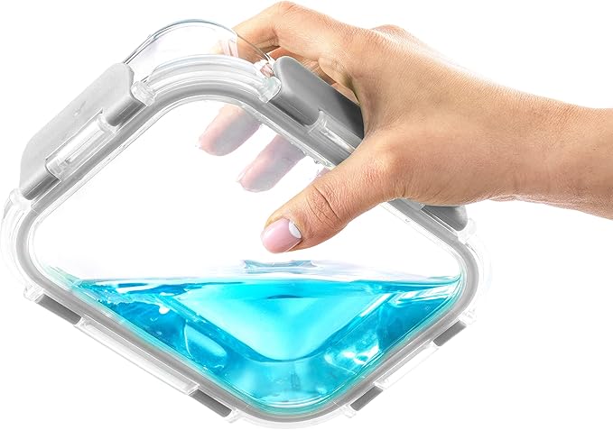 JoyJolt Divided Food Storage Containers with Lids Airtight. 5 Pack Glass Meal Prep Containers 2 Compartment Set Glass Bento Box. Reusable Food Containers, Portion Control Containers for Weight Loss