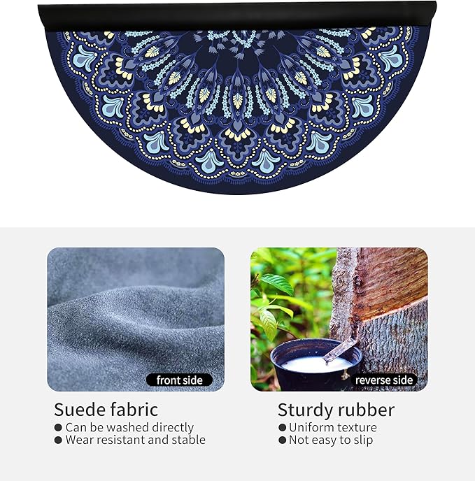 nuveti Large Meditation Mat Round Yoga Mat Pilates Yoga Mat 3.5mm Thick Natural Tree Rubber Base Non Slip, Extra Thick Grip. Thicker, Longer, and Wider for More Comfort and Support(55''x55'')