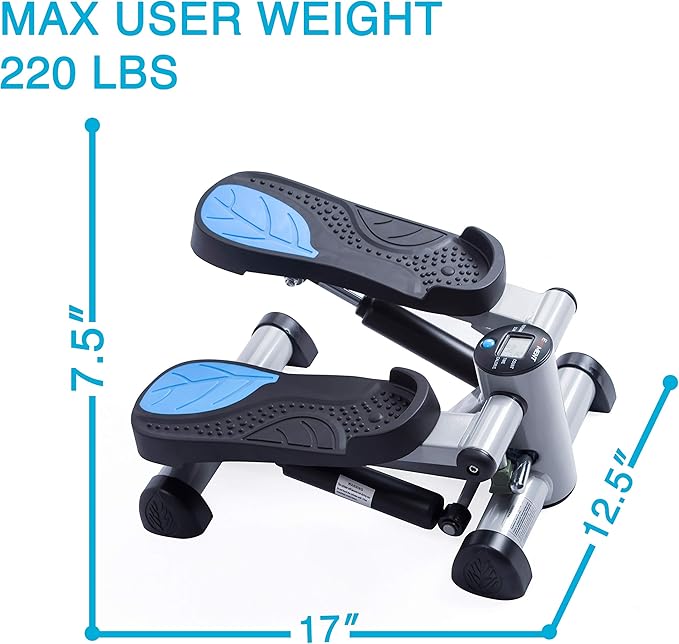 Efitment Mini Stepper Steppers for Exercise at Home Stair Step Cardio Thigh Master Workout Equipment Fitness Pedal Exerciser Non-Slip Pedals with Resistance Bands LCD Digital Monitor Climber