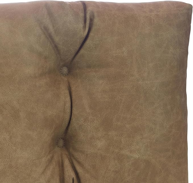 Klear Vu The Gripper Omega Non-Slip Tufted Bench Cushion for Indoor Furniture, Entryway Storage, Bay Window, Corner Nook or Piano Seat, 33 Inches, Brown