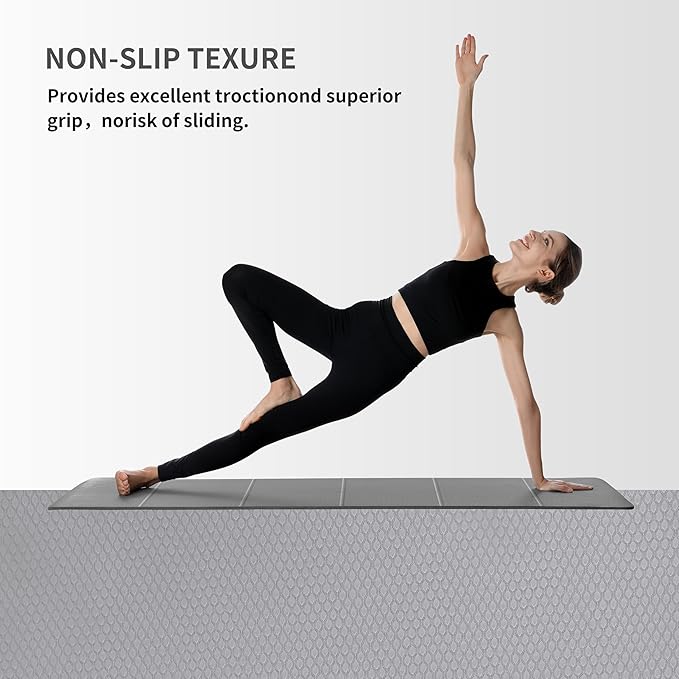 PROIRON Foldable Yoga Mat 0.24"/0.16" for Home Workout & Travel, Non Slip Travel Yoga Mats with Carry Bag, Packable Yoga Mat for Home Gym, Pilates, Fitness,Stretching