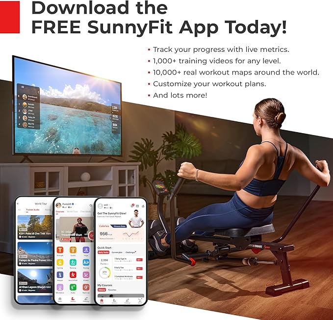 Sunny Health & Fitness Sitting Under Desk Pedal Exerciser, Portable Training Machine for Senior Exercise, Home Workout Elliptical & Bike, Optional Free SunnyFit App Connection, Motorized, or in Pink