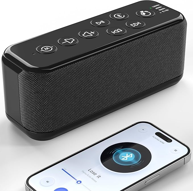 Rechargeable White Noise Machine with 3000mAh Battery - Bluetooth Sleep Sound Machines with Lullabies & Fan Sounds, Auto-Off Timer, Perfect for Office Privacy, Noise Canceling & Sleep Improvement