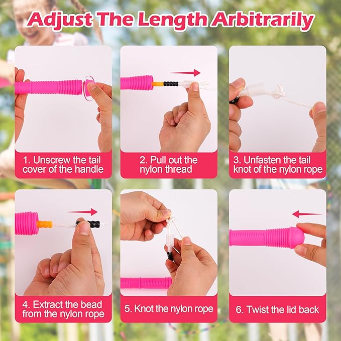 Coolrunner 16 FT Long Jump Rope(4 PACK), Double Dutch Jump Ropes Soft Beaded Skipping for Kids Adults Plastic Segmented Long Enough for 4-5 Jumpers