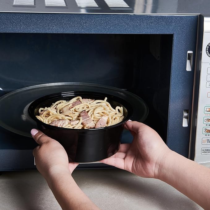 38 oz 50 ct Round Meal Prep Containers with Lids Plastic Food Storage Lunch Plan To Go Box Disposable Take Out Bowls BPA Free Durable Stackable Microwave Freezer Safe (Formerly FULING)