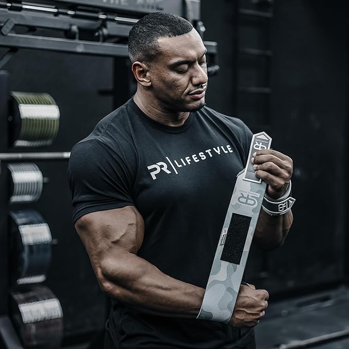 Heavy Duty Premium Wrist Wraps, More Elasticity, Reinforced Stitching, Extra Wide Strap, Strong Thumb Loop, Larry Wheels Weightlifting Wraps