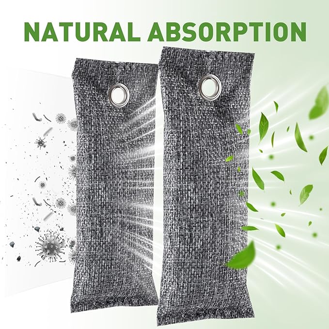 8Pack Activated Charcoal Odor Absorber, Odor Eliminator for Strong 0dor,Shoe Deodorizer,Bamboo Charcoal Air Purifying For in Car,Closet,Shoe, Basement(50g/1.77oz Each)