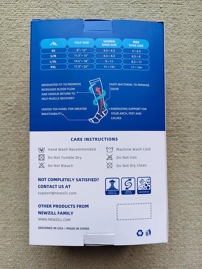 NEWZILL Medical Compression Socks for Women & Men Circulation 20-30 mmHg, Best Support for Running Athletic Cycling Nursing Travel Work and Fitness