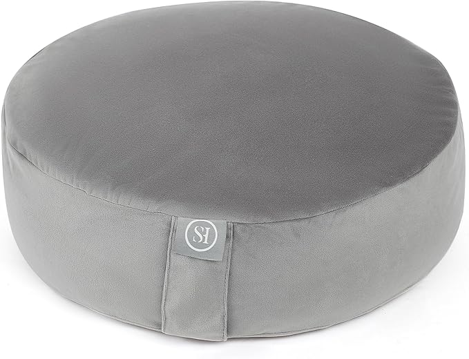 Meditation Cushion Bolster Pillow for Restorative Yoga โ Supportive Cushion for Meditation, Pilates, and Relaxation โ Filled with Buckwheat Hulls - Removable Cover