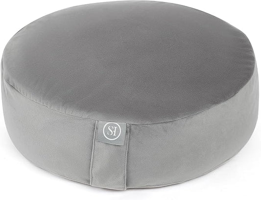 Meditation Cushion Bolster Pillow for Restorative Yoga – Supportive Cushion for Meditation, Pilates, and Relaxation – Filled with Buckwheat Hulls - Removable Cover