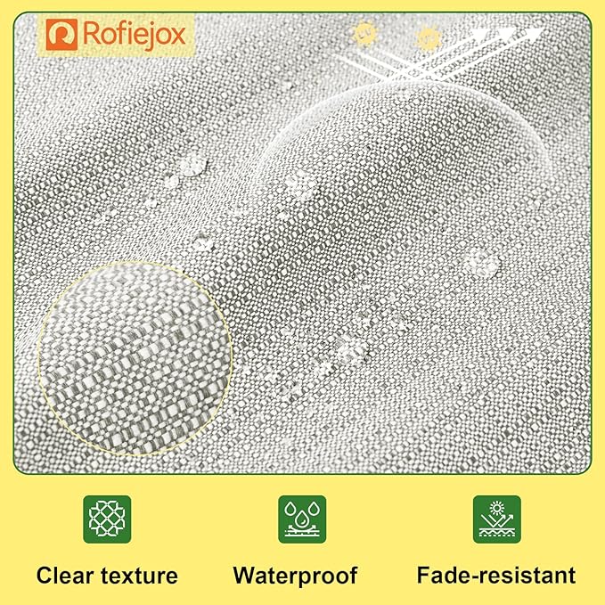 Waterproof Bench Cushion 42 Inch - Oliven Fabric, High-Density Foam, Non-Slip Bottom, Soft Durable Outdoor Tufted Long Seat Cushion for Window Garden Furniture (Beige Gray, 42x16x4 Inch)