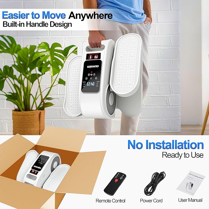 Under Desk Elliptical Machine-Elliptical Exercise Machine,Portable Silent Elliptical Machine for Seniors with Remote Control,12 Speeds & Mute Function,Manual & Auto Mode