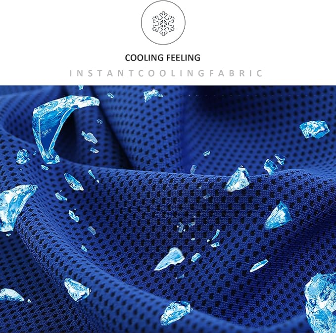 Peicees 20 Pack Microfiber Neck Cooling Towels Sports Sweat Towels Sweat Headband for Travel Beach Swimming Camping Climbing Gym Yoga Workout Backpacking, Dark Blue