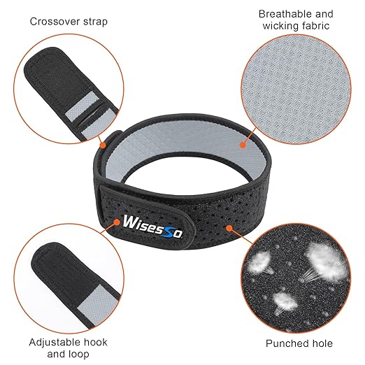 IT Band Strap, Adjustable Iliotibial Band Syndrome Brace, Athletic Stabilizer for Men, Women, Knee Support Strap for Running, Cycling, Hiking, Exercising, etc (Gray, 1 Pc)