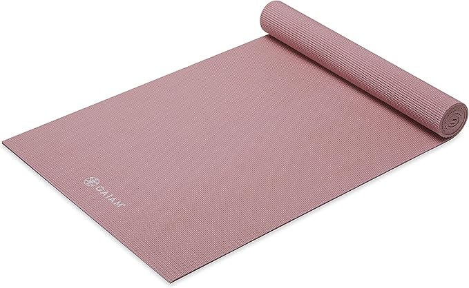 Gaiam Yoga Mat - Premium 5mm Solid Thick Non Slip Exercise & Fitness Mat for All Types of Yoga, Pilates & Floor Workouts (68" x 24" x 5mm)