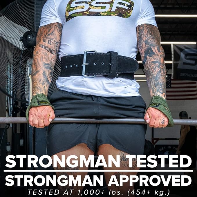 SERIOUS STEEL FITNESS Red Figure 8 Lifting Straps | Deadlift & Strongman Axle Straps - 3 Sizes