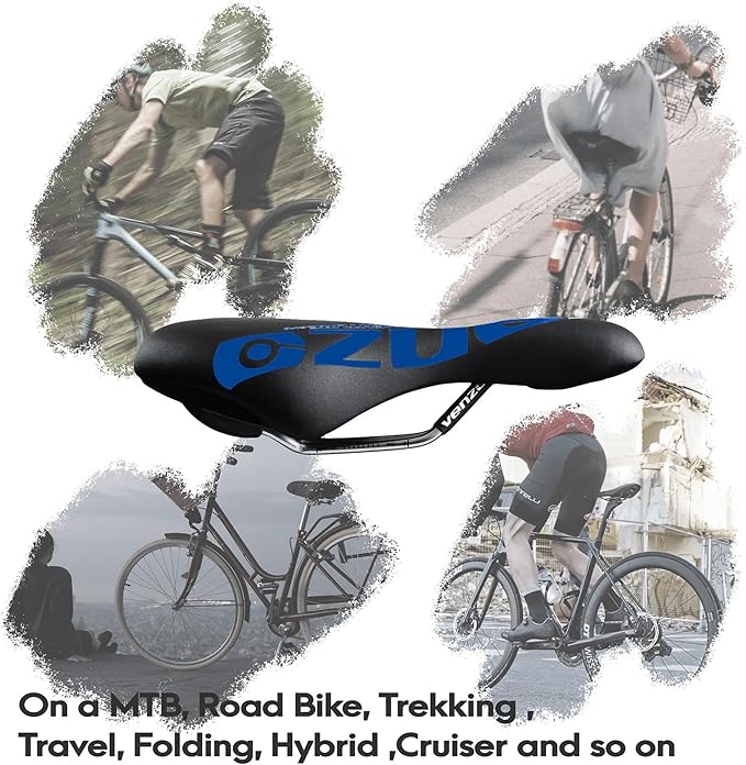Venzo Comfortable Saddle Bike Seat | Soft & Durable Bicycle Seat for MTB, Road, Exercise, Trekking, Folding, Hybrid & Cruiser Bikes | Breathable & Ergonomic Design Bike Saddle for Lower Resistance