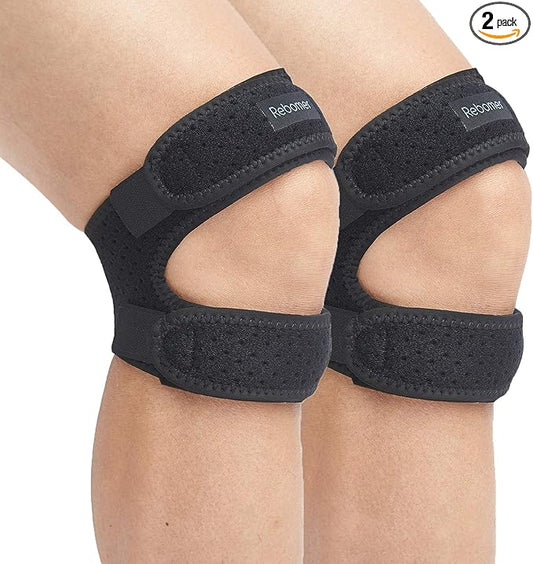 Patella Knee Strap, Adjustable Knee Brace (3D Silicone Insert) for Men & Women, Knee Joint Pain Prevention & Relief & Patella Stabilizer Support for Running, Riding, Football, Hiking.