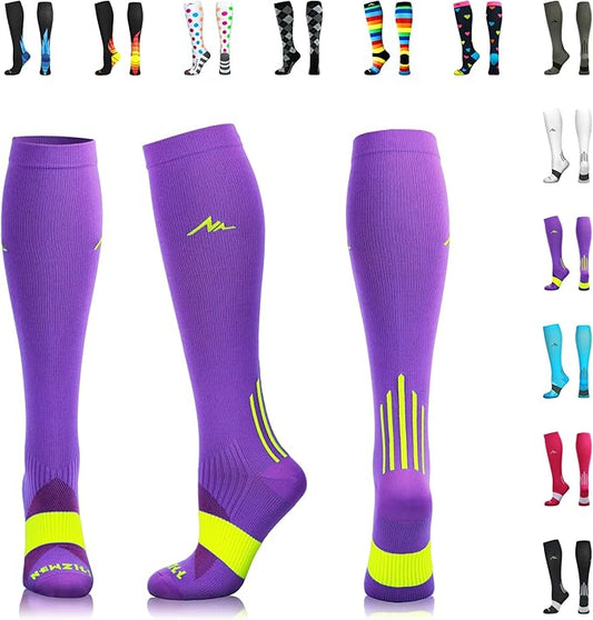 NEWZILL Medical Compression Socks for Women & Men Circulation 20-30 mmHg, Best Support for Running Athletic Cycling Nursing Travel Work and Fitness