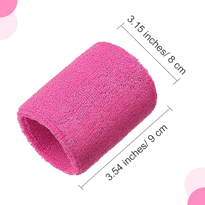 12 Pack Sweatbands Sports Wristband Cotton Sweat Band for Men and Women, Good for Tennis, Basketball, Running, Gym, Working Out