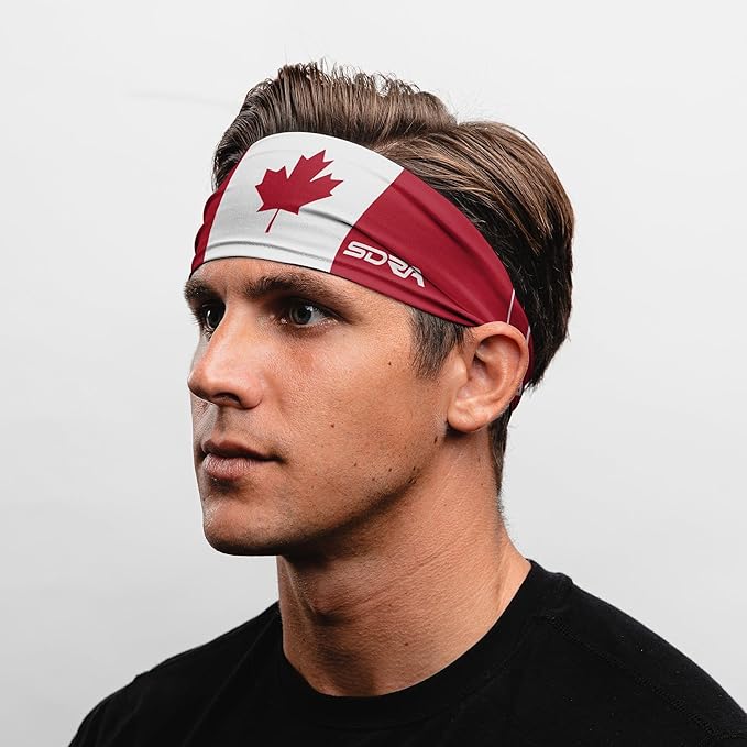 Suddora Country Flag Headbands, Wide National Flag Headbands for Sports Events, Non-Slip Fabric Sweatbands for Soccer, Tennis, Workout, Costume