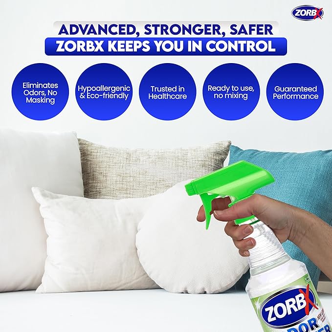ZORBX Unscented Multipurpose Odor Eliminator 3 items Bundle: 2 Oz + 16 Oz + 32 Oz - Used in Hospitals & Healthcare Facilities - Advanced Trusted Formula - Perfect Bundle to Get Rid of Unpleasant Odors