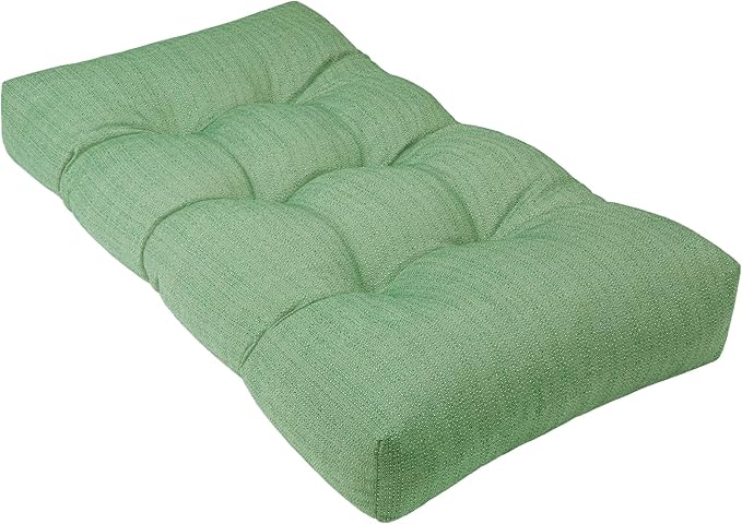 Waterproof Bench Cushion 36 Inch - Oliven Fabric, High-Density Foam, Non-Slip Bottom, Soft Durable Outdoor Tufted Long Seat Cushion for Window Garden Furniture (Green, 36x14x4 Inch)