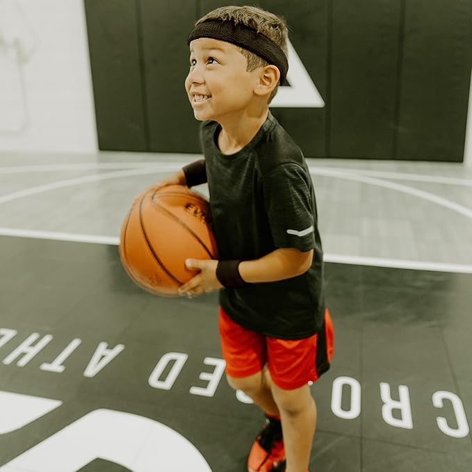 Suddora Sweatbands for Kids, Moisture Wicking 2 Wristbands and 1 Headband Set, Soft and Skin-Friendly Fabric, Moisture-Wicking Athletic Sweat Bands for Basketball, Baseball, Soccer