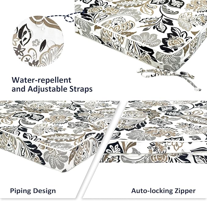 Outdoor Bench Cushion 45x18x3 Inch, Bench Furniture Cushion for Loveseat Sofa Couch Bench Garden Porch Glider, Dailey Tan