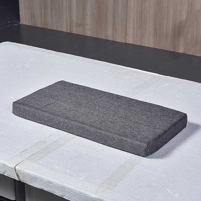 Bench Seat Cushions Memory Foam Chair Pads Non-Slip Rubber Back Indoor Swing/Settee Cushion Main 44x16 Inch, Grey