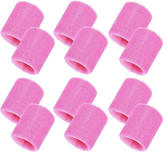 12 Pack Sweatbands Sports Wristband Cotton Sweat Band for Men and Women, Good for Tennis, Basketball, Running, Gym, Working Out