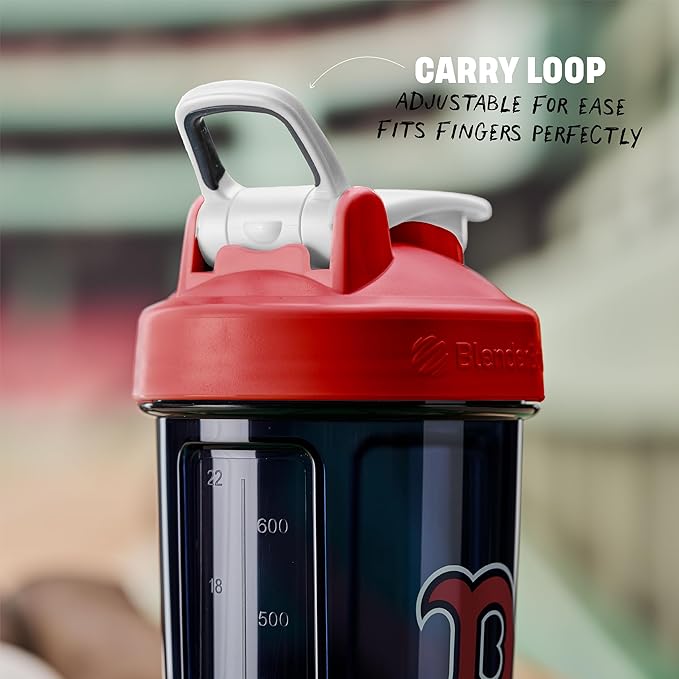 BlenderBottle Shaker Bottle Pro Series Perfect for Protein Shakes and Pre Workout, 28-Ounce, Red/Blue (Boston Red Sox)