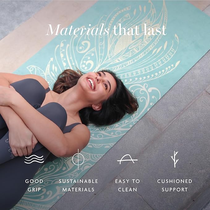 TPE Yoga Mat - Artist Designed, Premium eco friendly mats, Non Slip, Non toxic, Great For Regular & Hot Yoga, Pilates and Workouts (72 inch x 24 inch x 6mm thick)