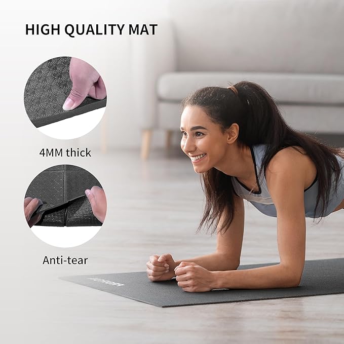 PROIRON Foldable Yoga Mat 0.24"/0.16" for Home Workout & Travel, Non Slip Travel Yoga Mats with Carry Bag, Packable Yoga Mat for Home Gym, Pilates, Fitness,Stretching